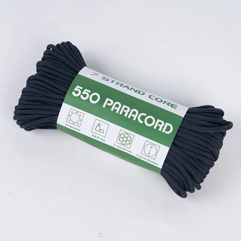 Paracord in poliestere 550 blu scuro solido da 4 mm a 7 fili