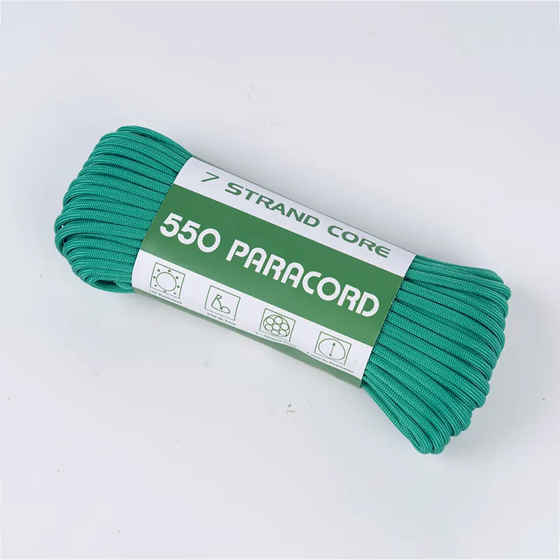 Paracord in poliestere 550 verde solido da 4 mm a 7 fili