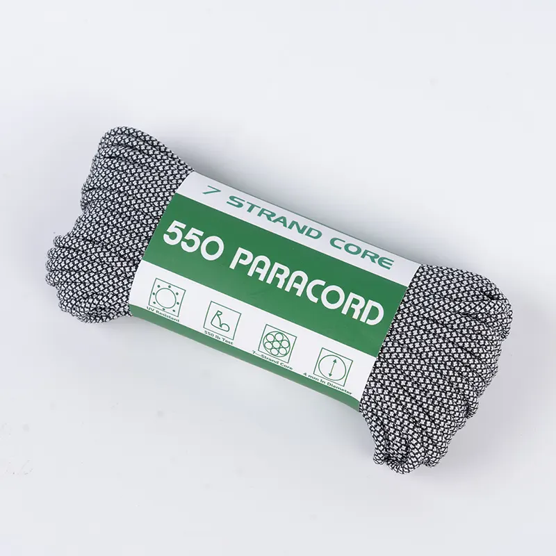 Paracord in poliestere 550 con nucleo bianco da 4 mm a 7 fili